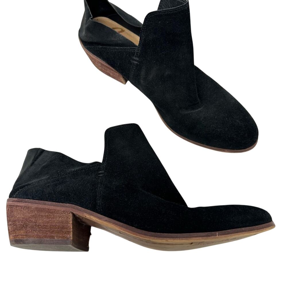 Sam Edelman Black Suede Leather Ankle Boots Womens 10 Fall Booties Western
